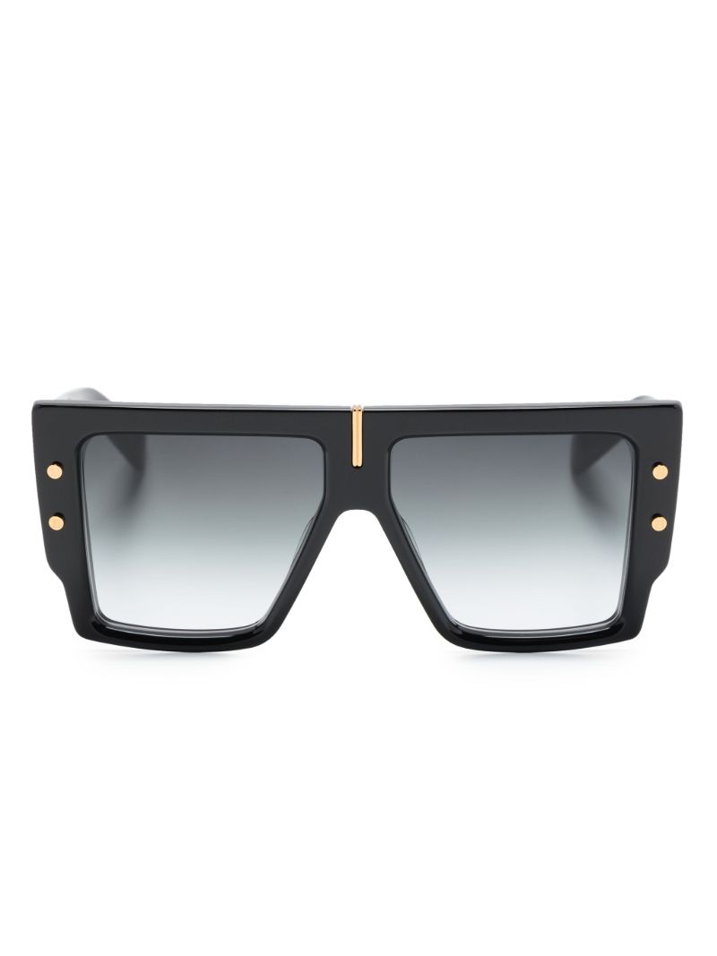 Black B-grand Rectangle-frame Sunglasses