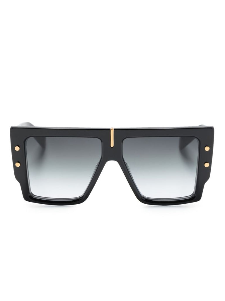 Black B-grand Rectangle-frame Sunglasses