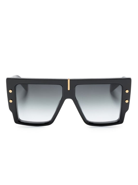 Black B-grand Rectangle-frame Sunglasses