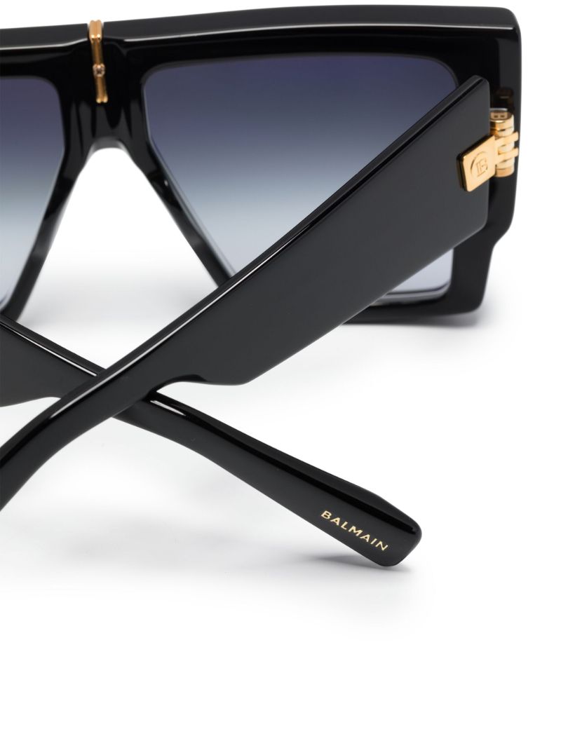 Black B-grand Rectangle-frame Sunglasses
