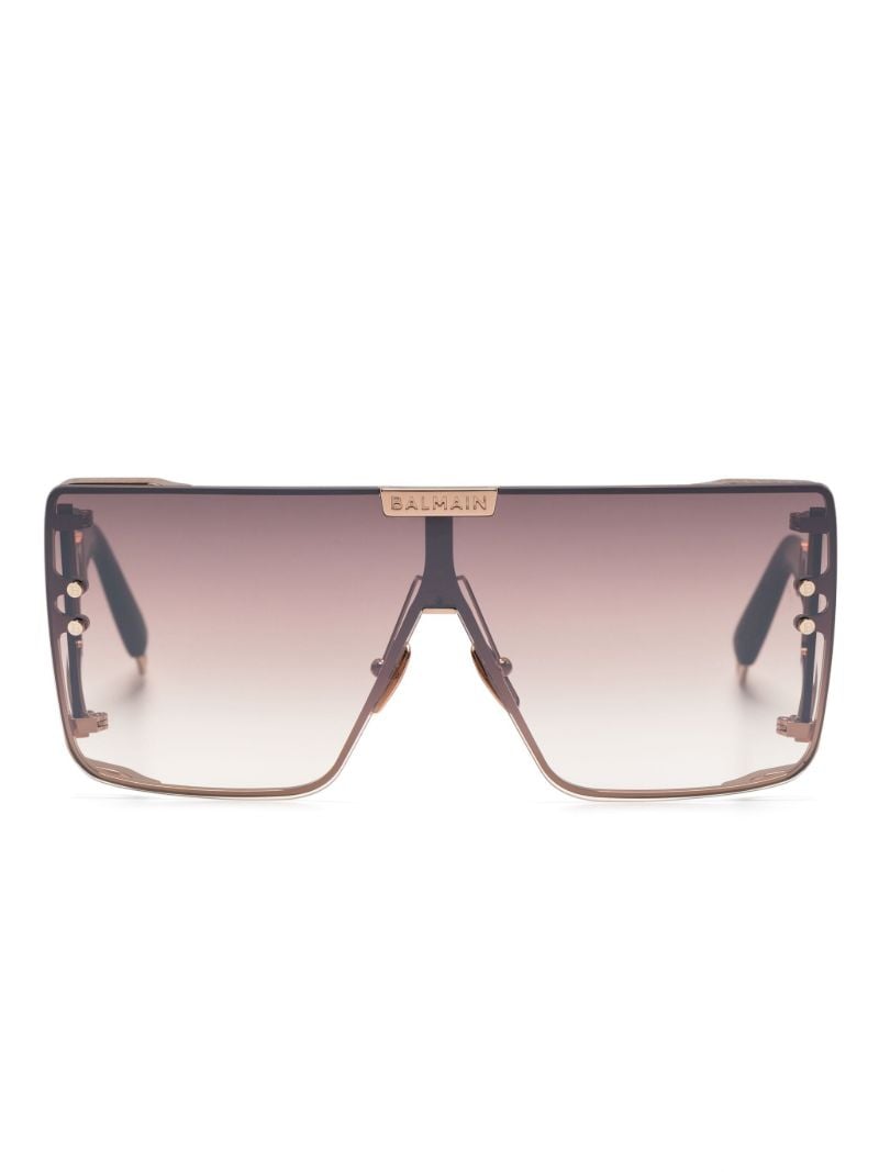 Brown Wonder Boy Shield-frame Sunglasses