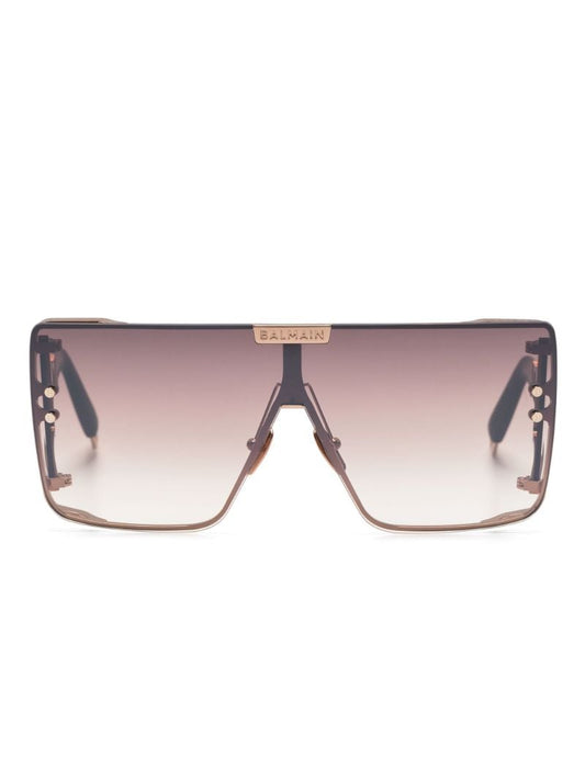Brown Wonder Boy Shield-frame Sunglasses