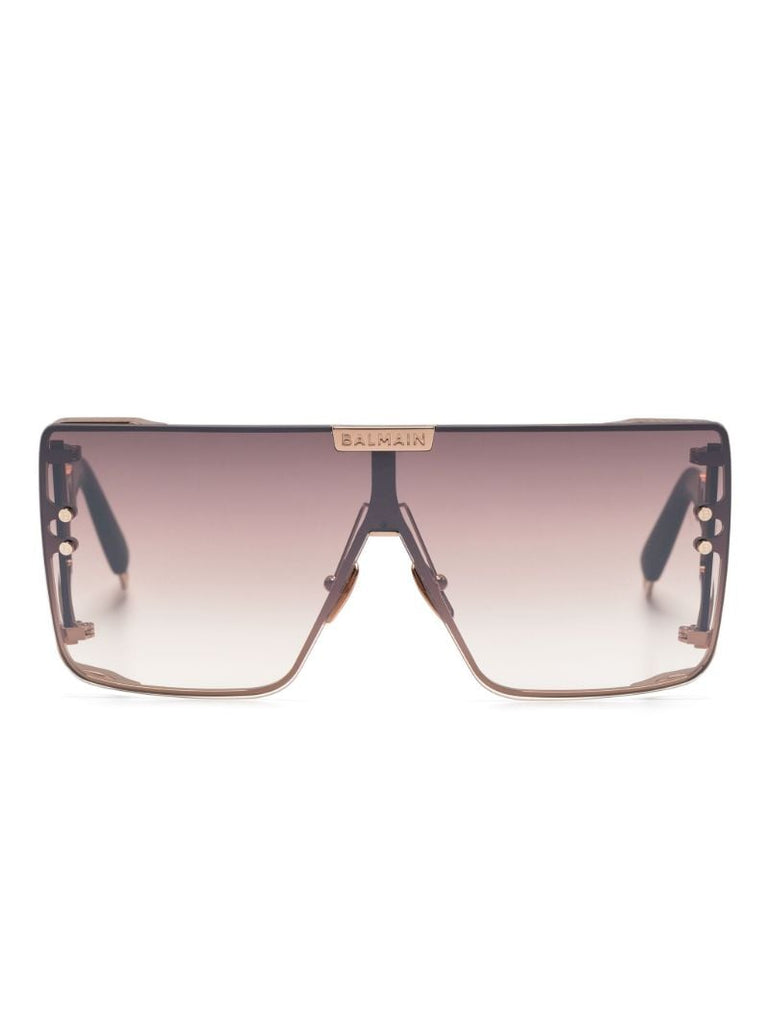 Brown Wonder Boy Shield-frame Sunglasses
