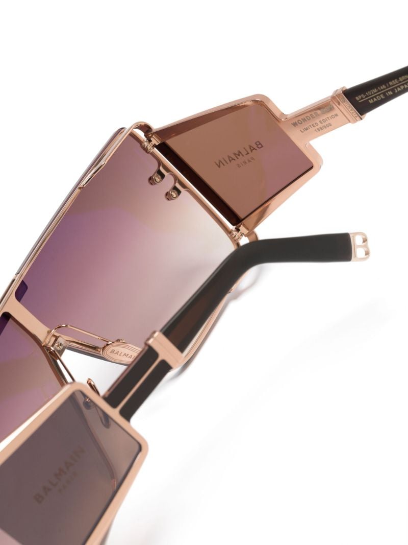 Brown Wonder Boy Shield-frame Sunglasses