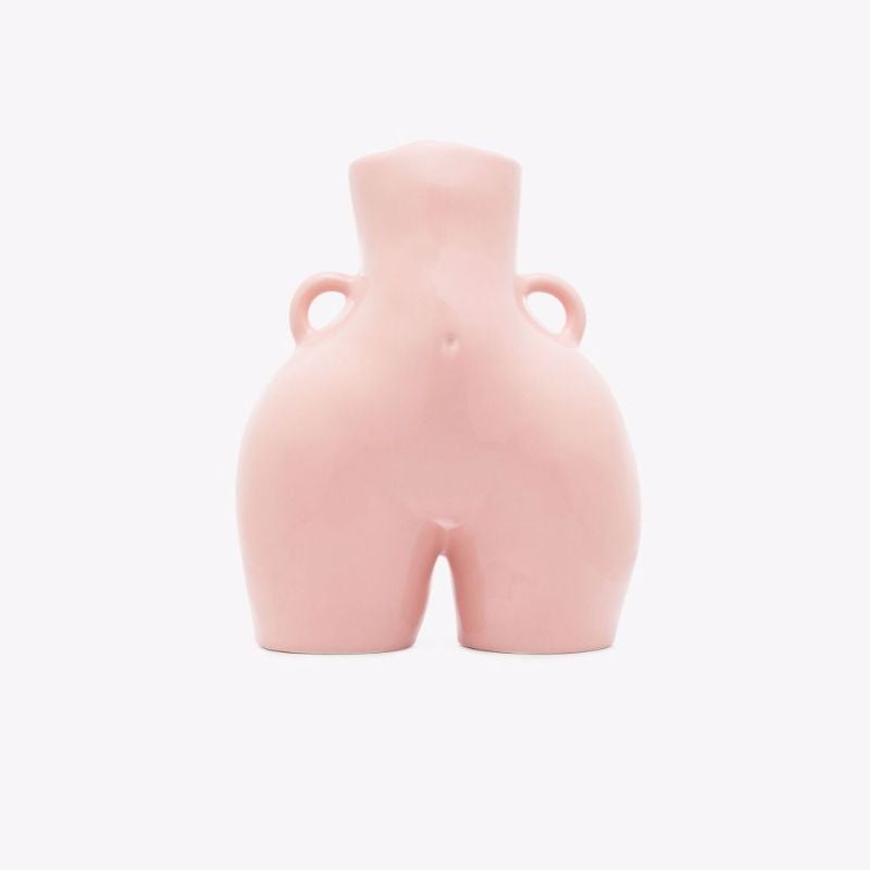 Pink Love Handles Earthenware Vase