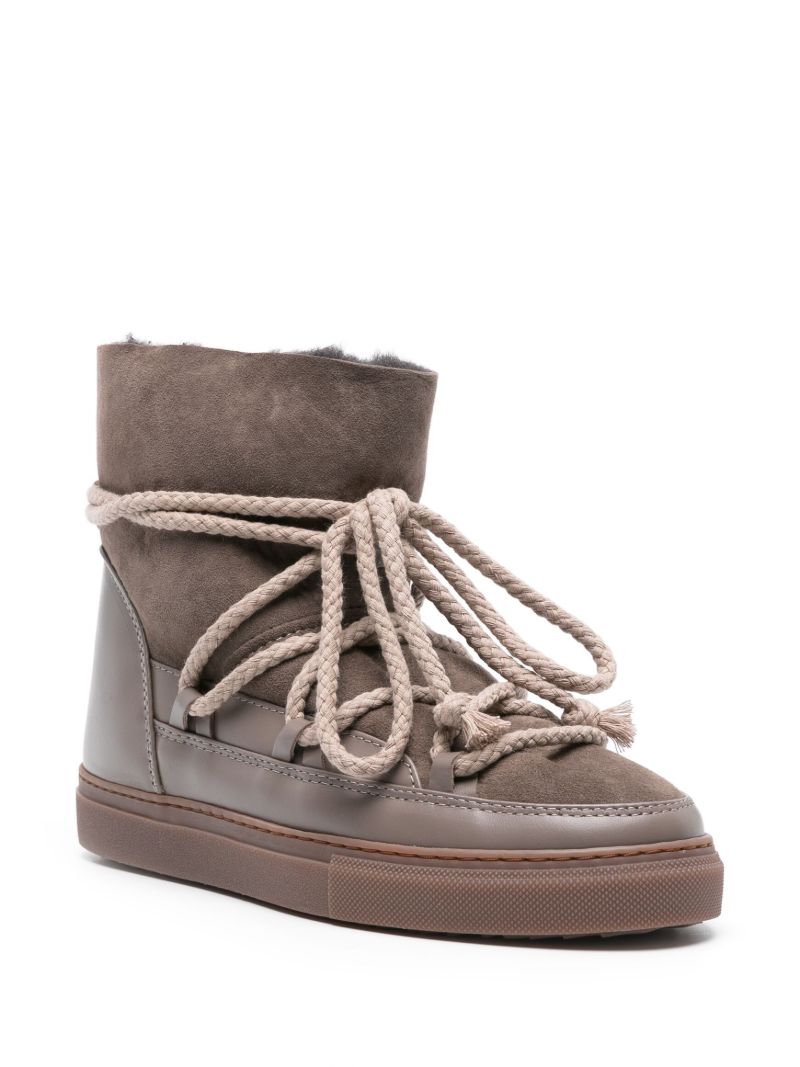Brown Lace-up Suede Boots