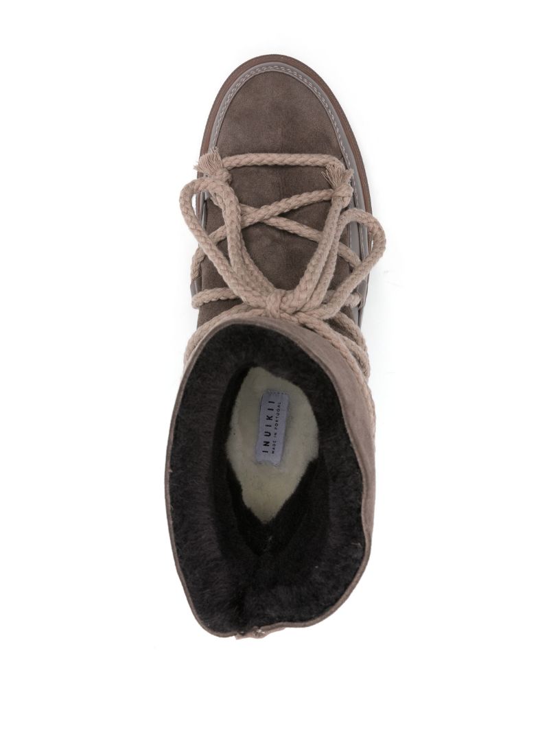 Brown Lace-up Suede Boots