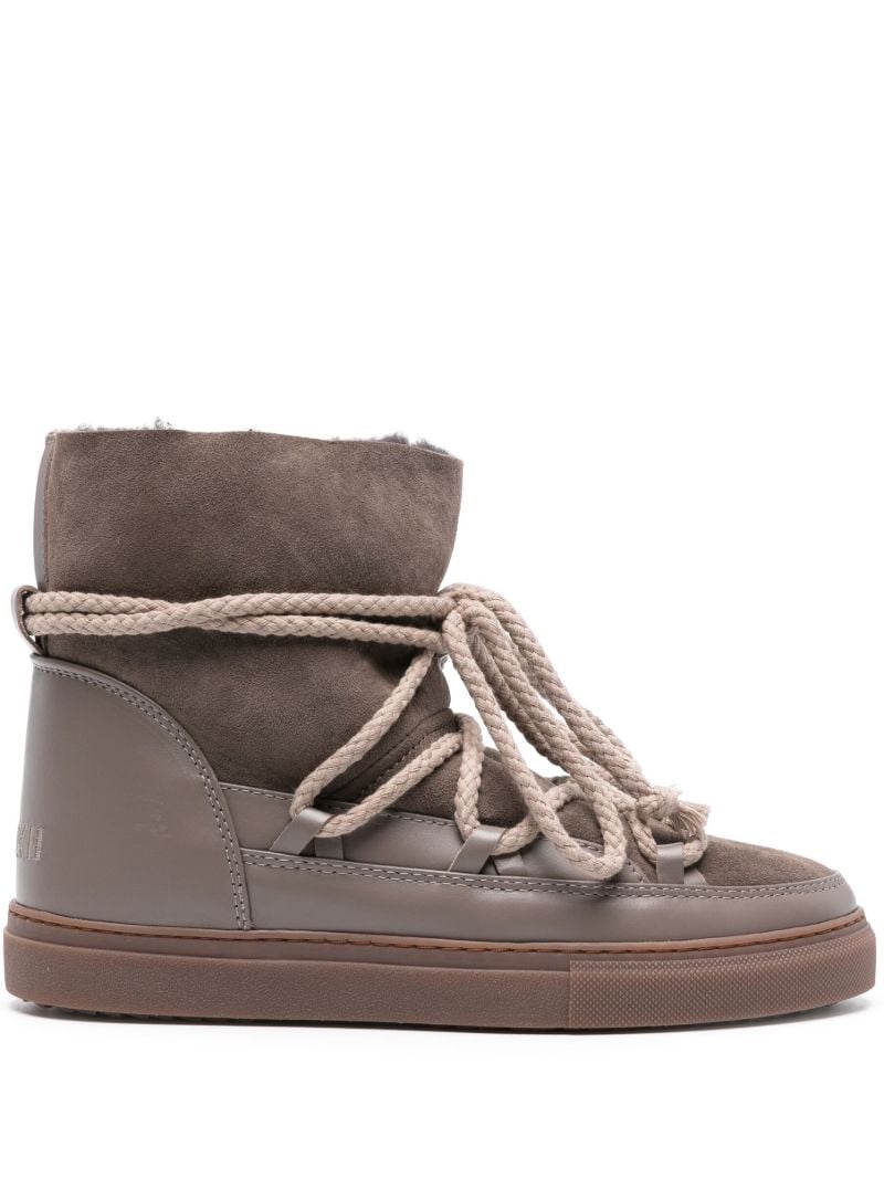 Brown Lace-up Suede Boots