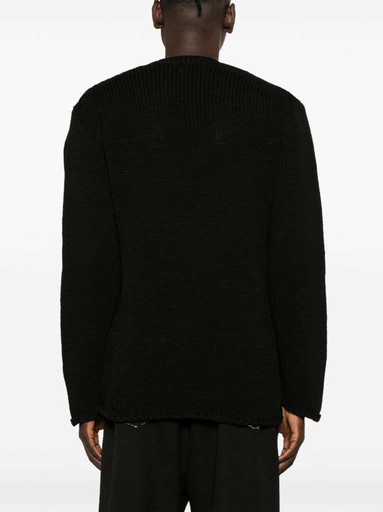 Black Cable-knit Crew-neck Sweater