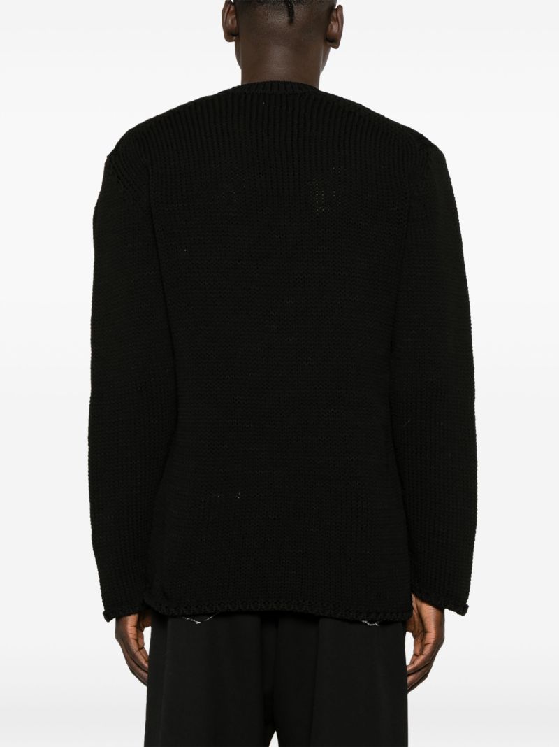 Black Cable-knit Crew-neck Sweater