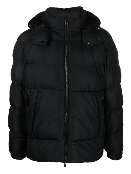 Black Hooded Quilt Jacket