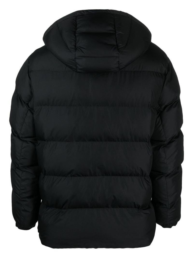 Black Hooded Quilt Jacket