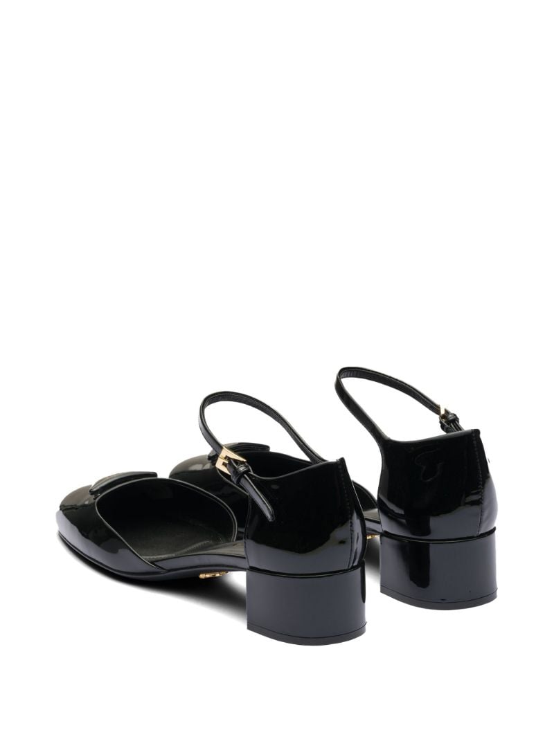 Black Triangle-logo 35 Leather Ballet Pumps