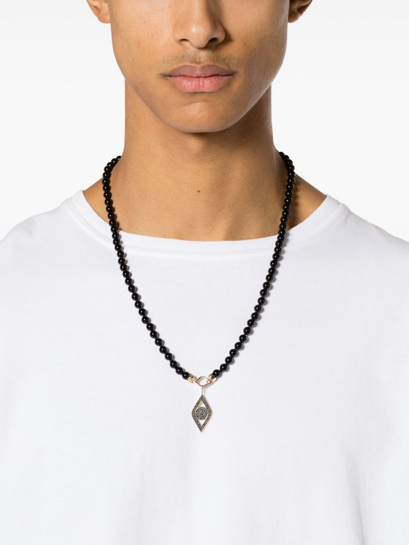 14k Yellow Gold Evil Eye Pearl Necklace