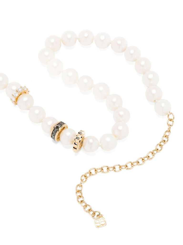 14k Yellow Gold Diamond and Pearl Necklace
