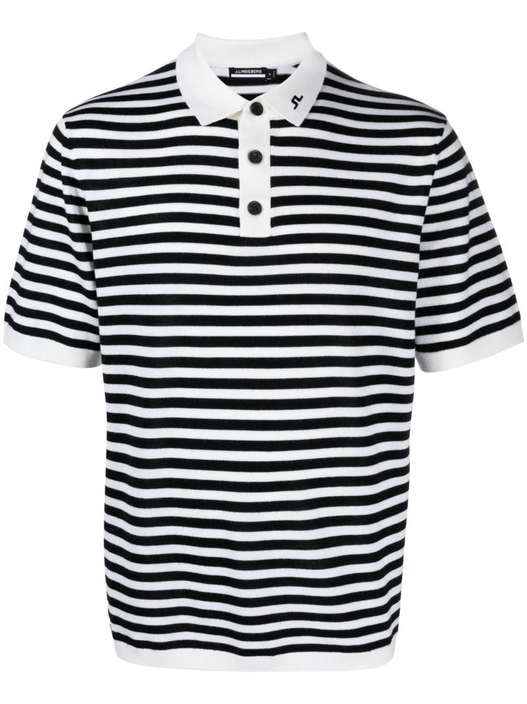 Black Darrel Striped Polo Shirt