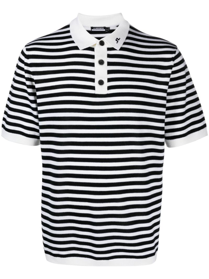 Black Darrel Striped Polo Shirt