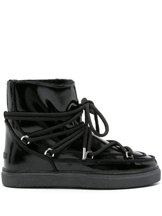 Black Leather Snow Boots
