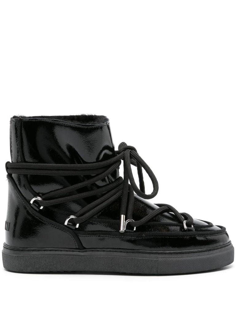 Black Leather Snow Boots
