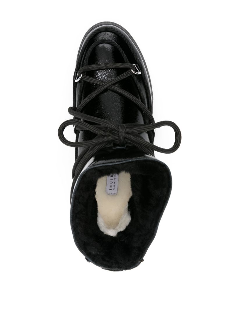 Black Leather Snow Boots