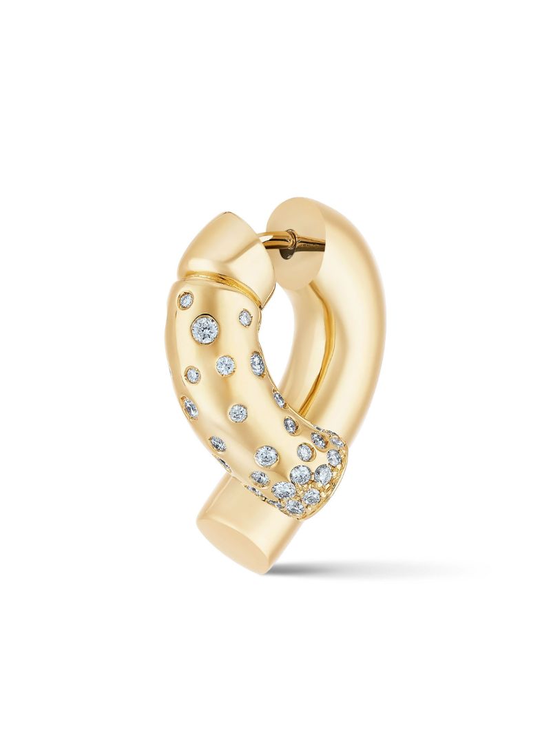 18k Yellow Gold Paved Oera Earrings