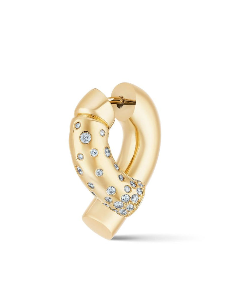 18k Yellow Gold Paved Oera Earrings