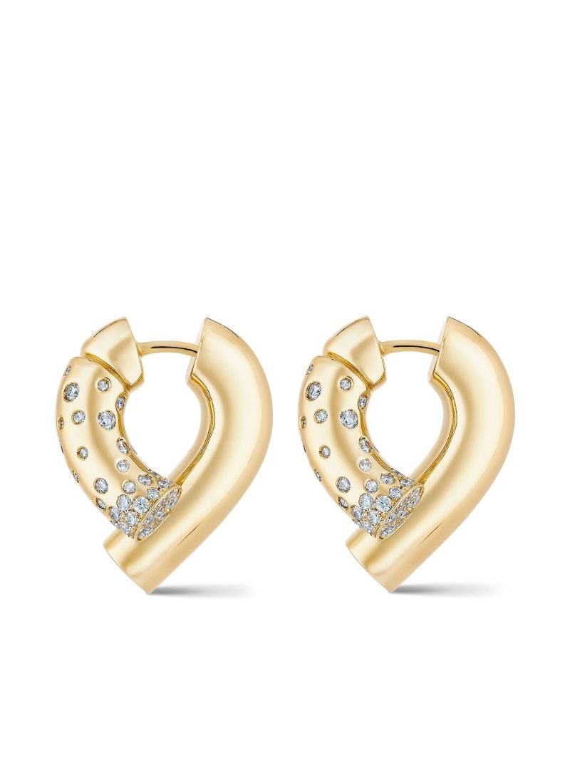 18k Yellow Gold Paved Oera Earrings
