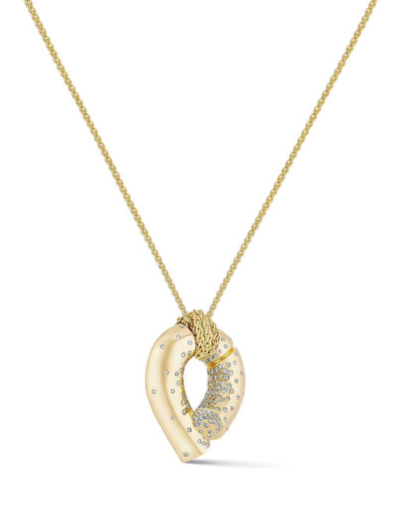18k Yellow Gold Paved Oera Pendant