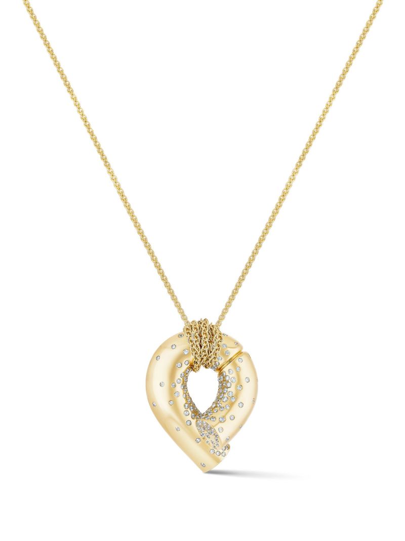 18k Yellow Gold Paved Oera Pendant