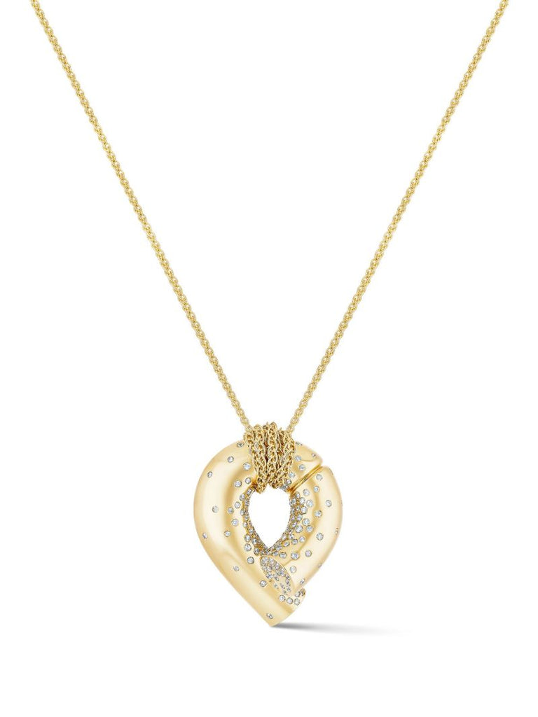 18k Yellow Gold Paved Oera Pendant