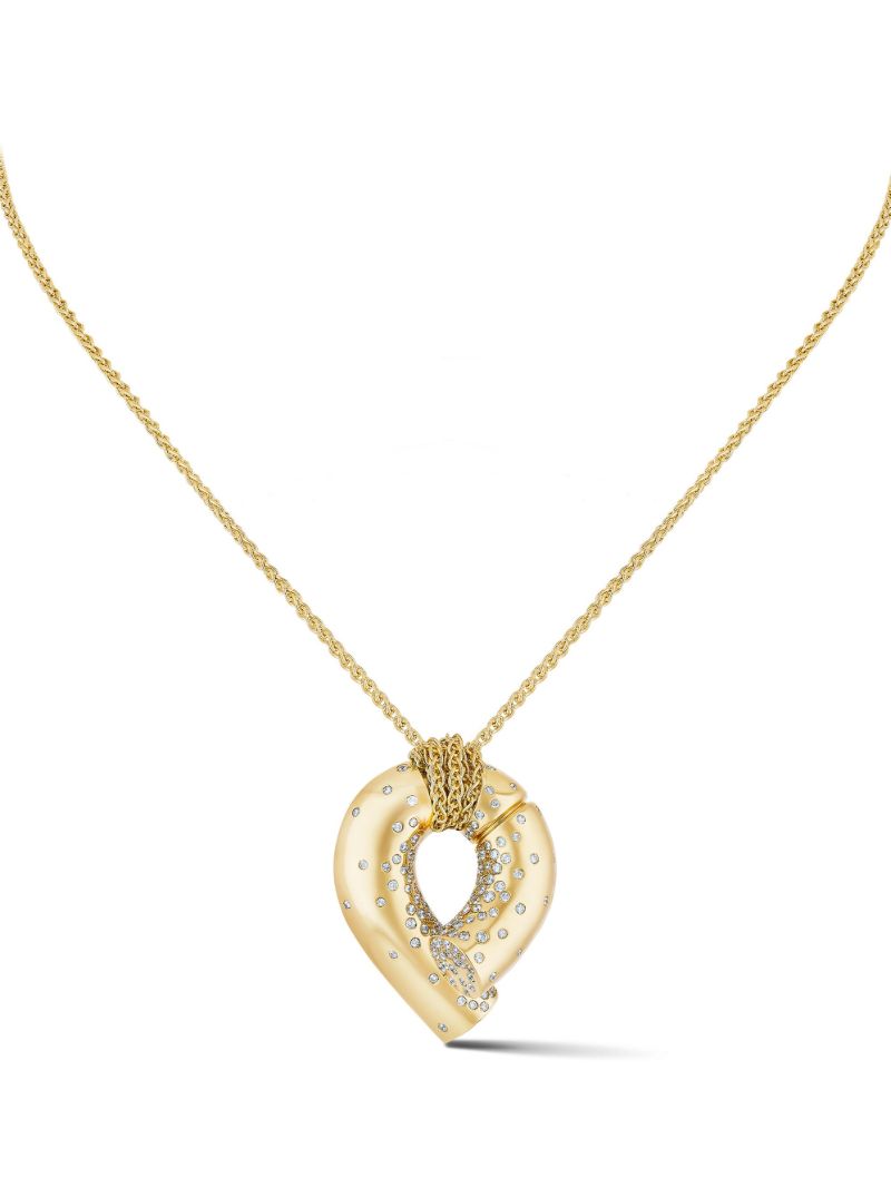 18k Yellow Gold Paved Oera Pendant