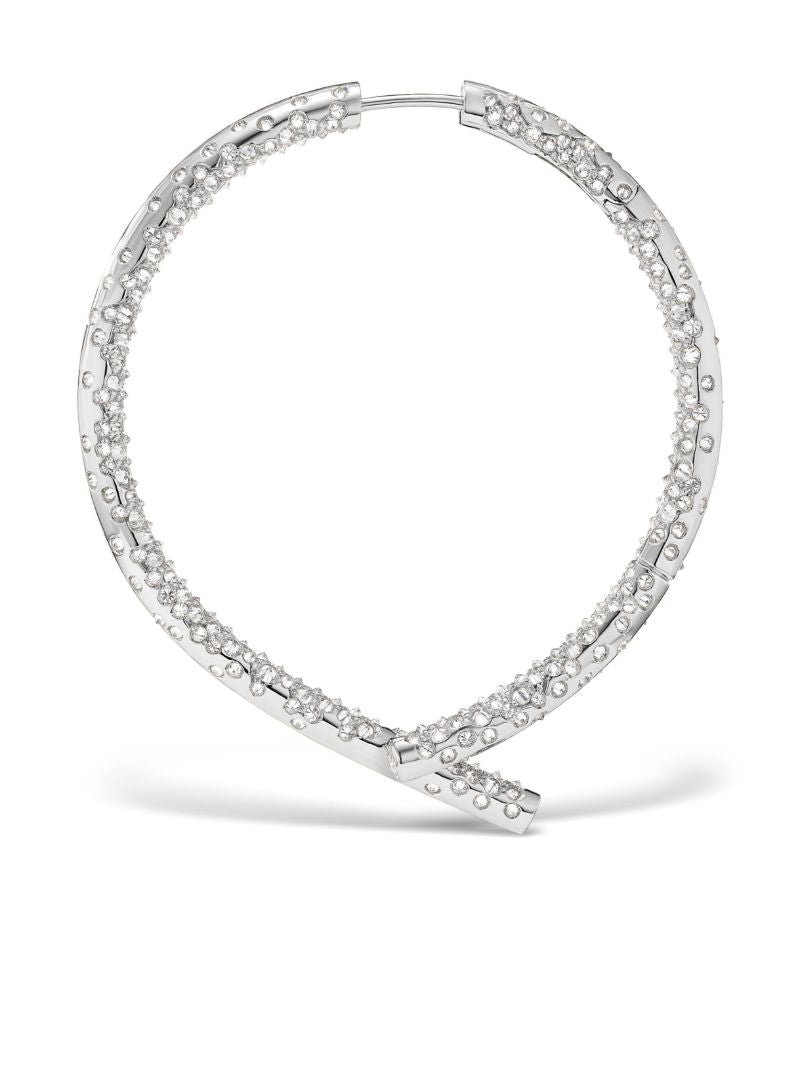 18k White Gold Oera Diamond Single Hoop Earring