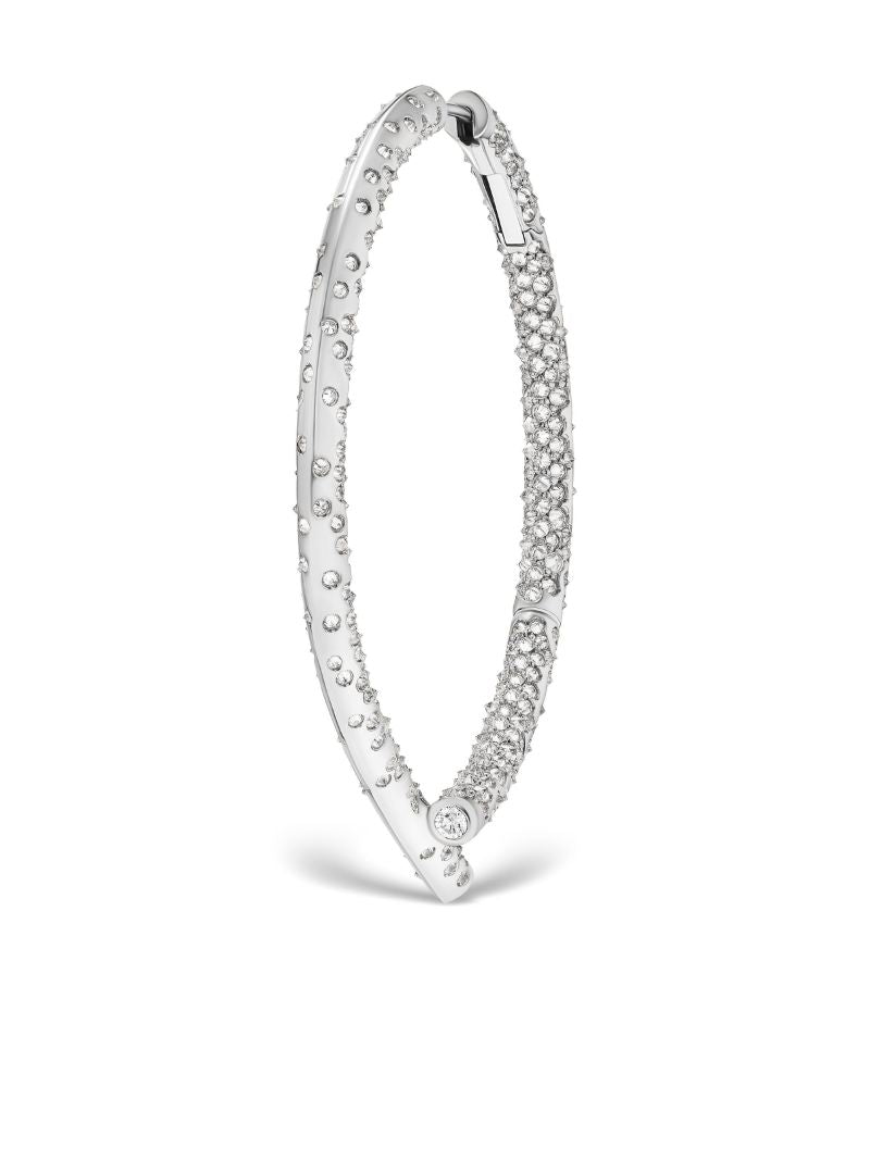 18k White Gold Oera Diamond Single Hoop Earring
