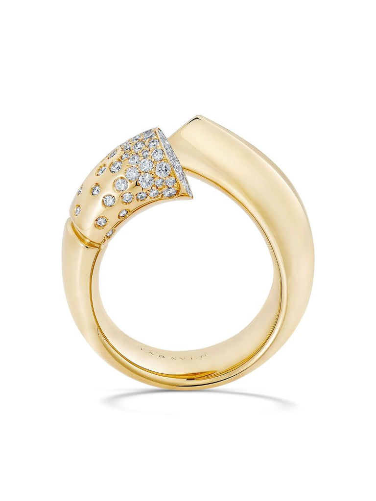 18k Yellow Gold Paved Oera Large Ring