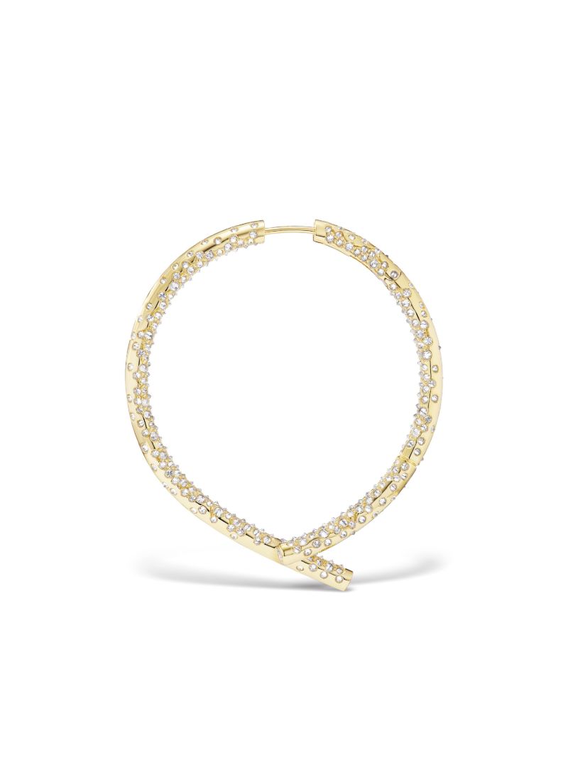 18k Yellow Gold Paved Oera Earrings