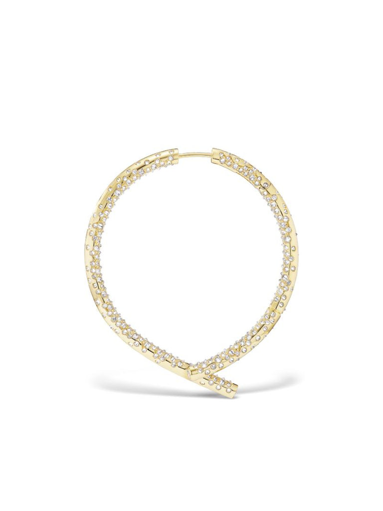18k Yellow Gold Paved Oera Earrings