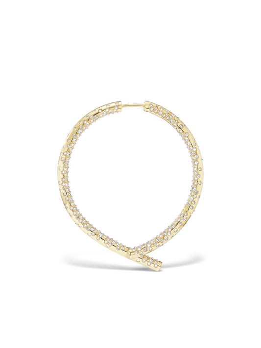 18k Yellow Gold Paved Oera Earrings