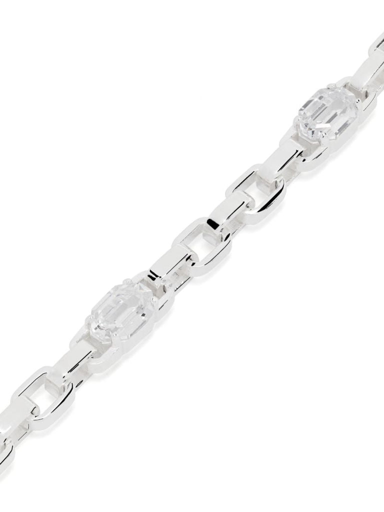 Sterling Silver Anchor Zirconia Chain Bracelet