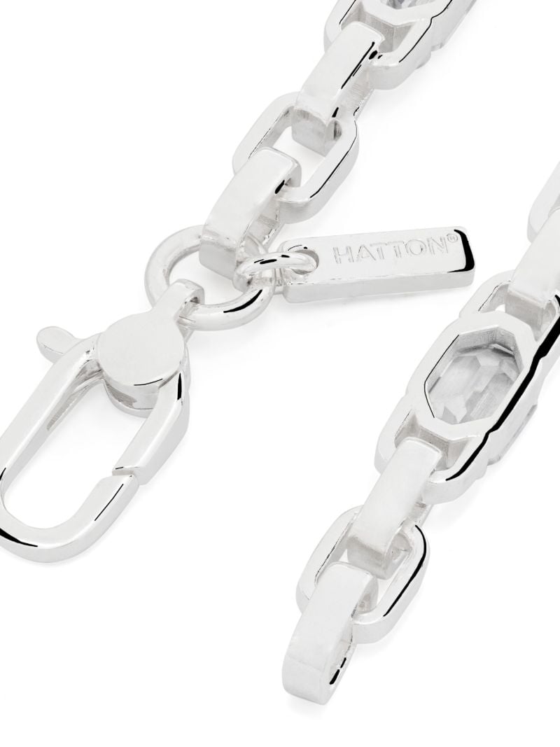 Sterling Silver Anchor Zirconia Chain Bracelet