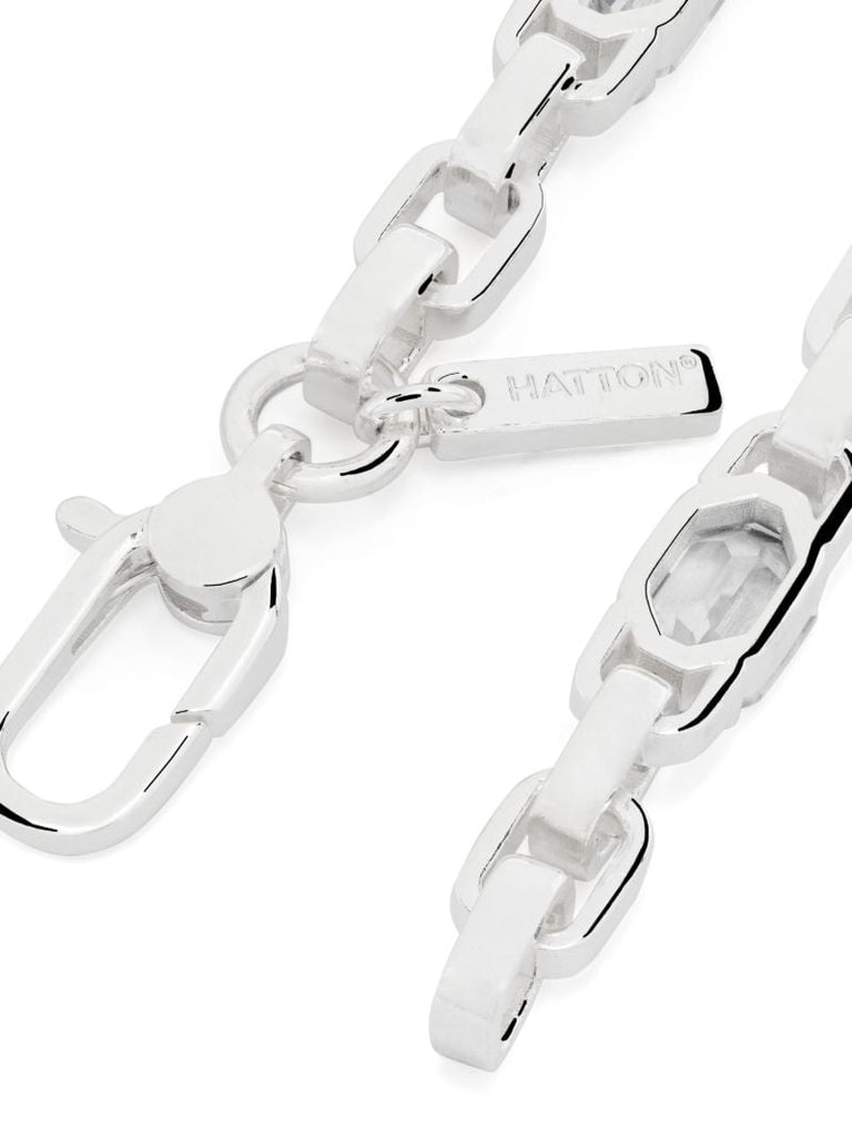 Sterling Silver Anchor Zirconia Chain Bracelet
