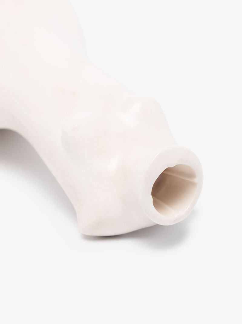 White Tit for Tat Tall Candlestick