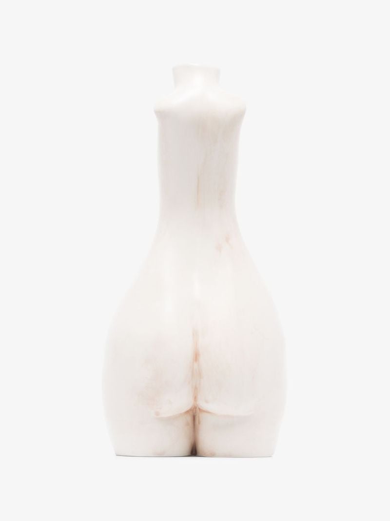 White Tit for Tat Tall Candlestick