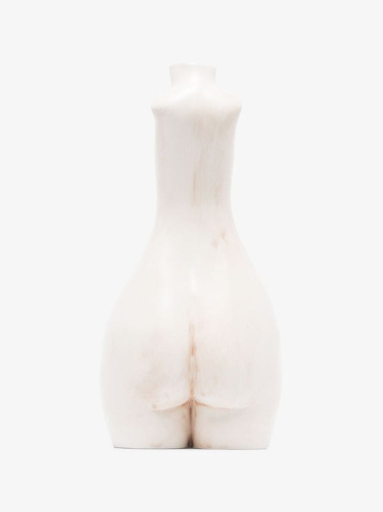 White Tit for Tat Tall Candlestick