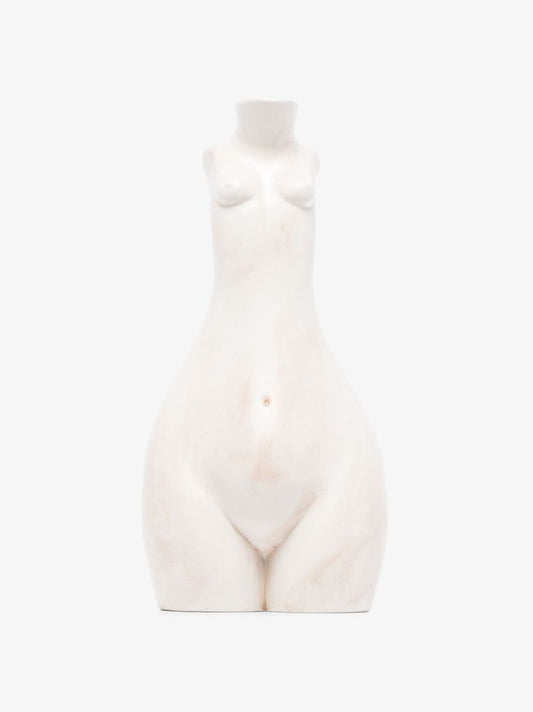 White Tit for Tat Tall Candlestick