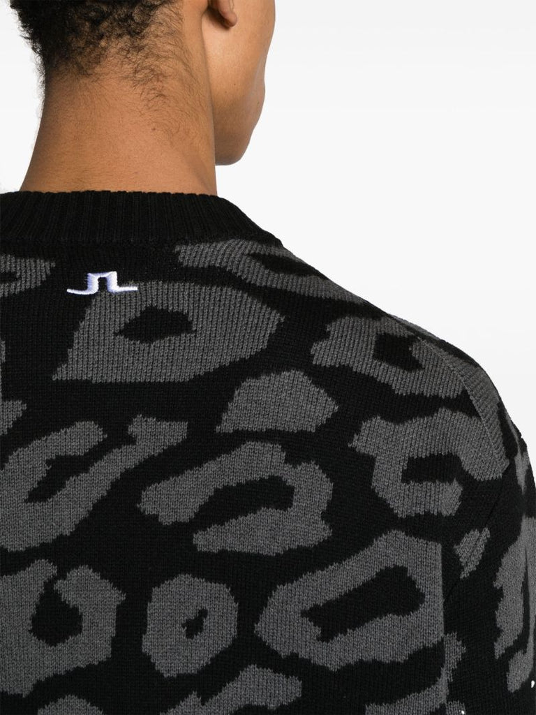 Black Olive Leopard-pattern Sweater