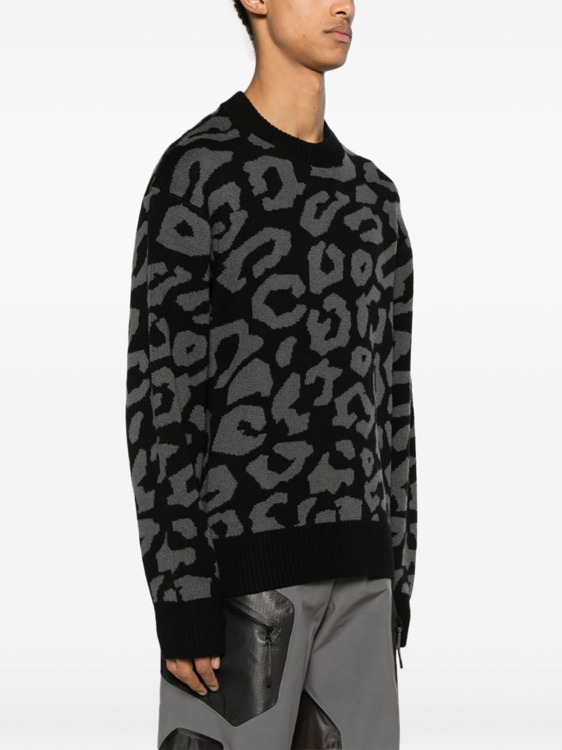 Black Olive Leopard-pattern Sweater