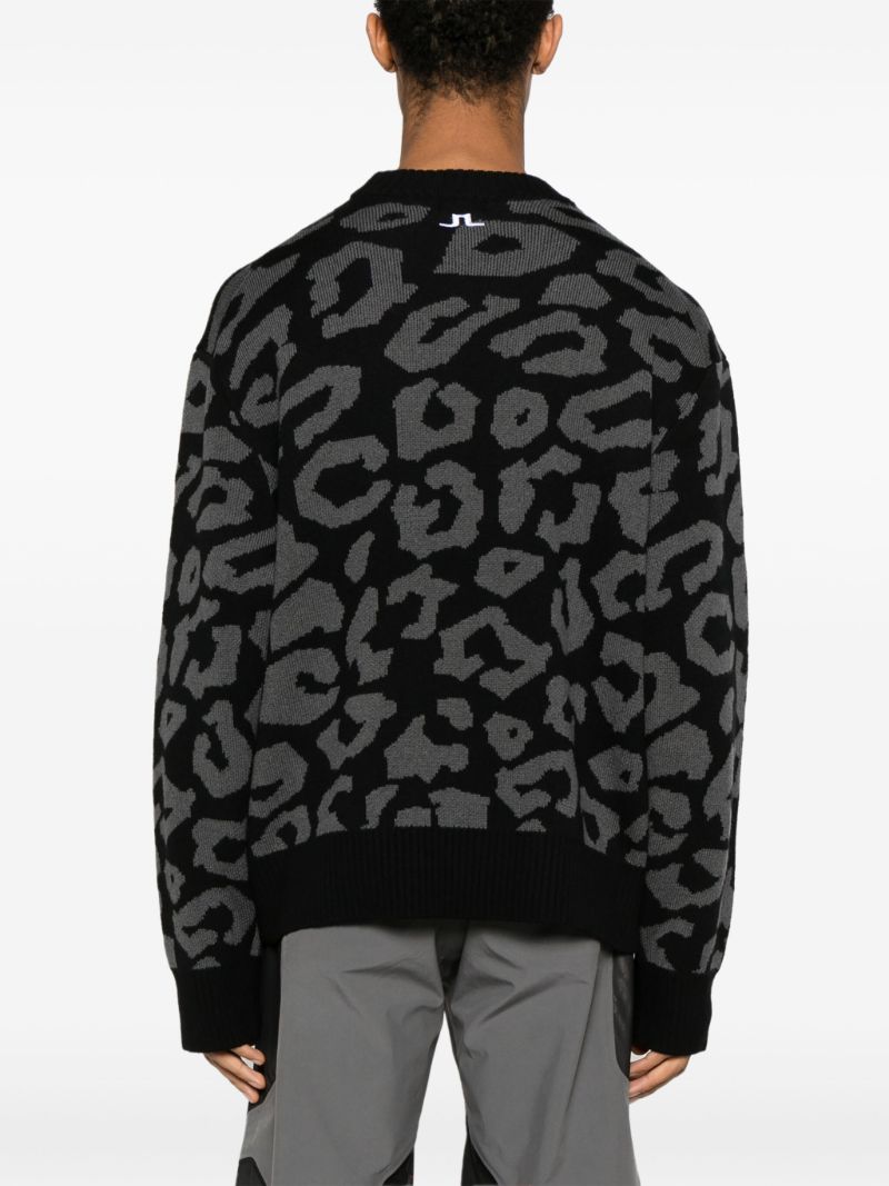 Black Olive Leopard-pattern Sweater