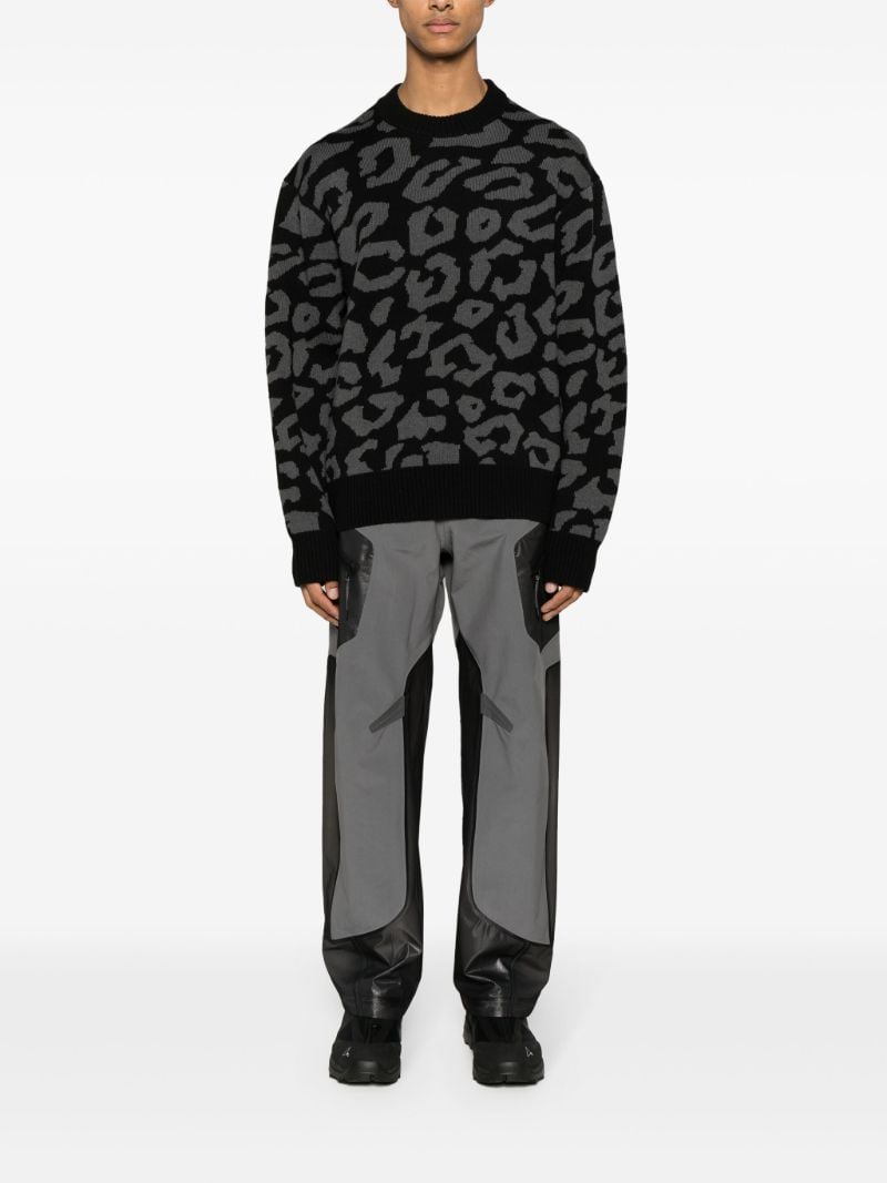 Black Olive Leopard-pattern Sweater