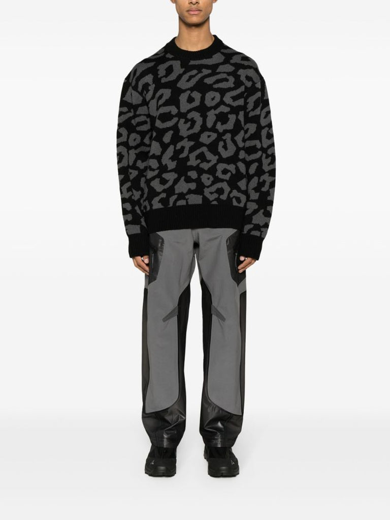 Black Olive Leopard-pattern Sweater
