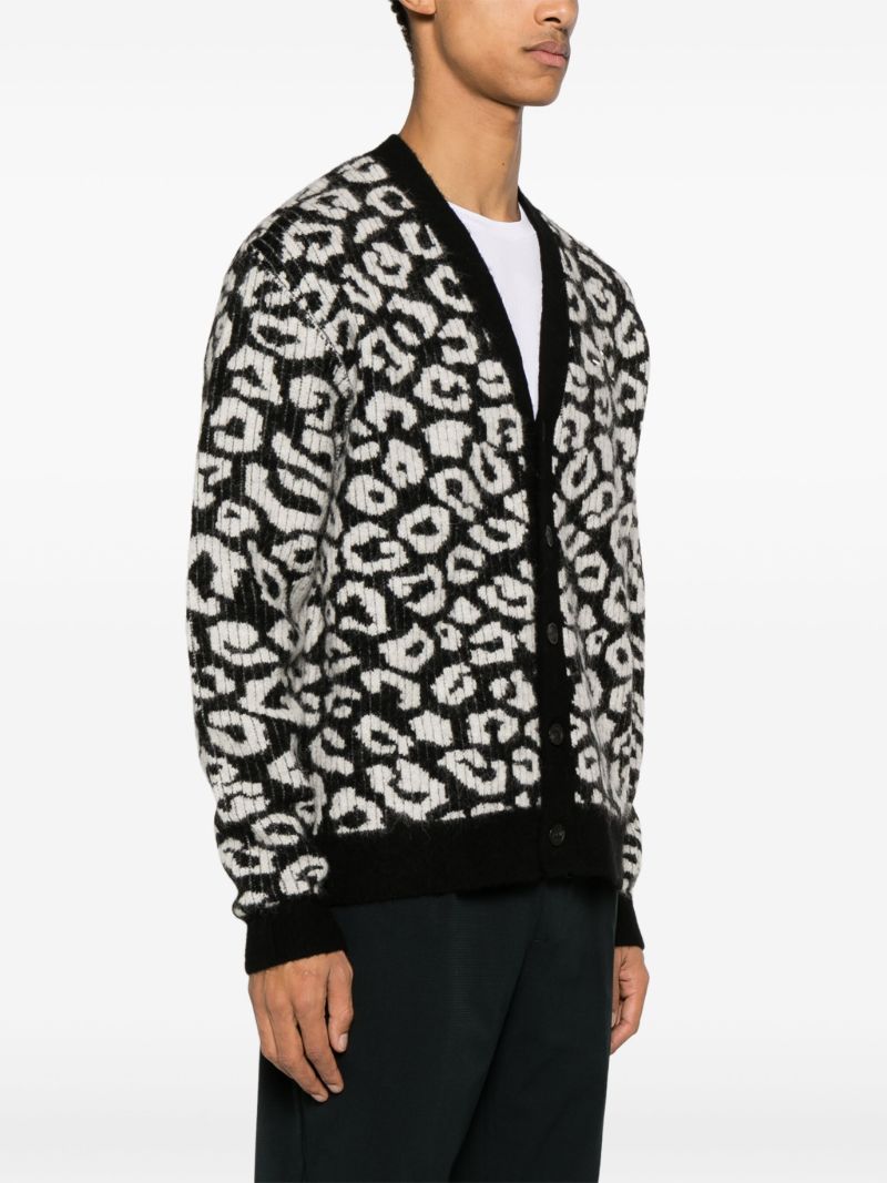 Black Frederic Leopard-pattern Cardigan